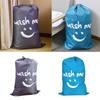 Smile Shape Laundry Bag Nylon Drawstring Laundry Bag Travel Storage Pouch Machine Washable Dirty Clothes Organizer