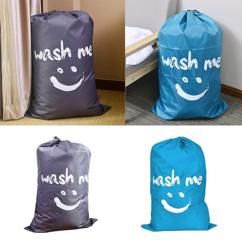 Smile Shape Laundry Bag Nylon Drawstring Laundry Bag Travel Storage Pouch Machine Washable Dirty Clothes Organizer