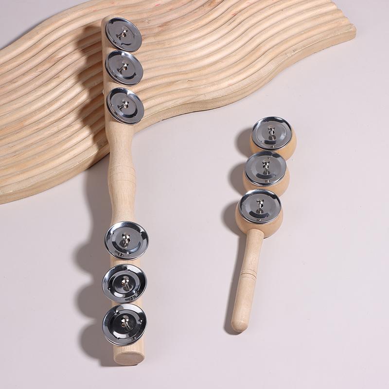 Orff Wooden Hand 3/6 Bell Portable Percussion Instrument For Music Enthusiast Baby Wooden Rattle Kids Educational Toys
