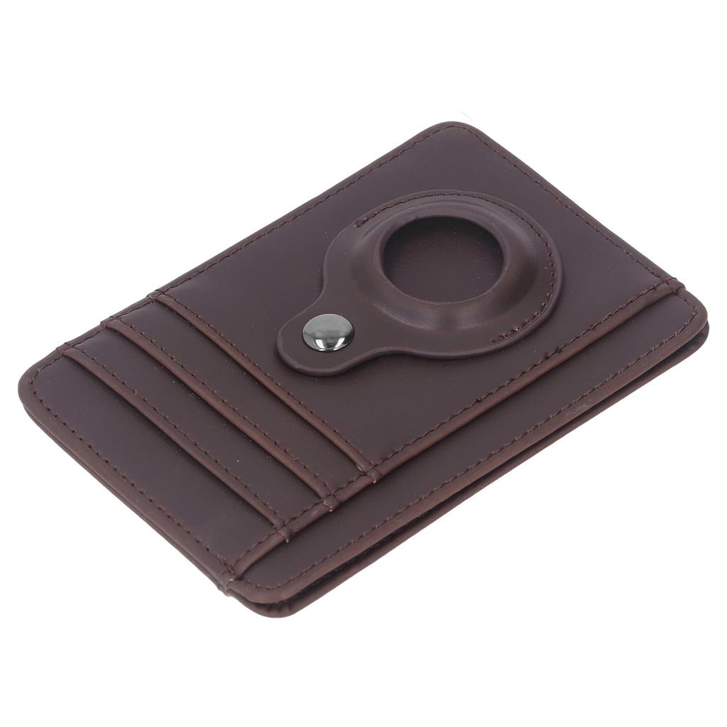 Tracking Device and Credit Card Wallet PU Anti Theft Swipe Card Storage Bag for Men Women Coffee