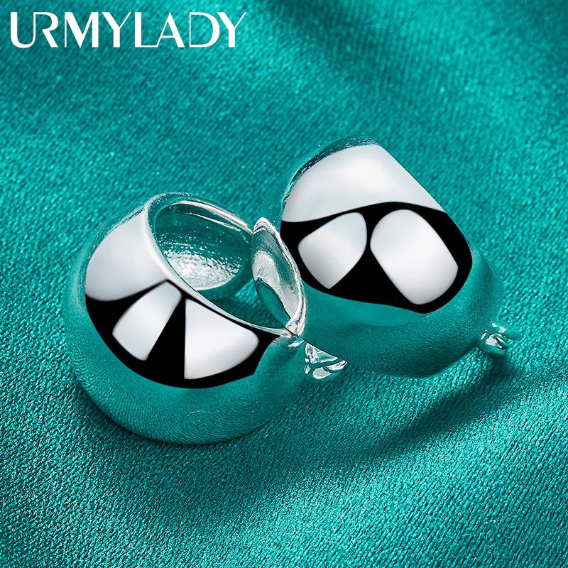 Glatte runde Ohrringe aus 925er Sterlingsilber, Modeschmuck