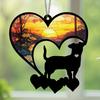 Pet Memorial Sun Catcher Dog Cat Suncatcher Pet Memorial Keepsake Stained Glass Style Hanging Decoration for Loss of Dog Sympathy Gift