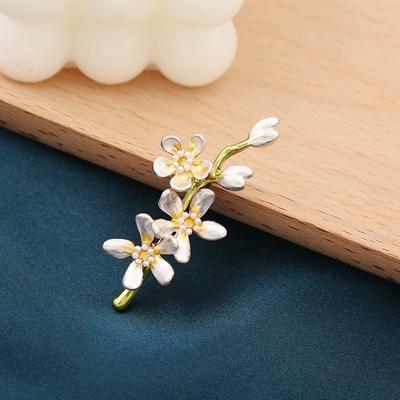 Vintage Gänseblümchen Brosche Pflanze Blume Öl Brosche Elegantes Temperament Damen Jasmin Blütenblatt Brosche