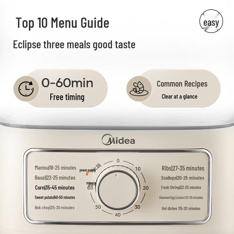 Midea 3-Layer 10.8L Electric Steamer