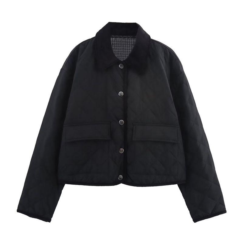 ZA Fall and Winter New Women's Clothing ZR Fashion Wind Corduroy Quilted Lazy Style Lapel Outwear 1298259