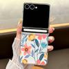 Blumenbedruckte magnetische durchsichtige Handyhülle für Samsung Galaxy Z Flip7 FE Flip6 Flip5 Flip7 6 5 faltbare transparente harte PC-Abdeckung