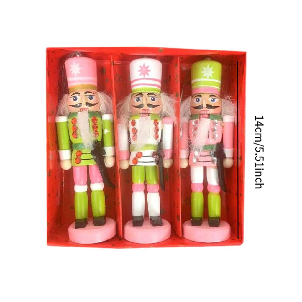 Christmas Decor Craft Stable Base Wooden Nutcracker for Shelf Home Garden