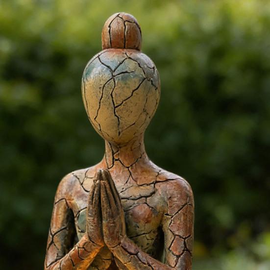 Estatueta de Meditação Yoga Mulheres Sentadas Abstratas Escultura de Estátua de Resina Decoração de Ornamento Zen para Interior Exterior Sala de Yoga