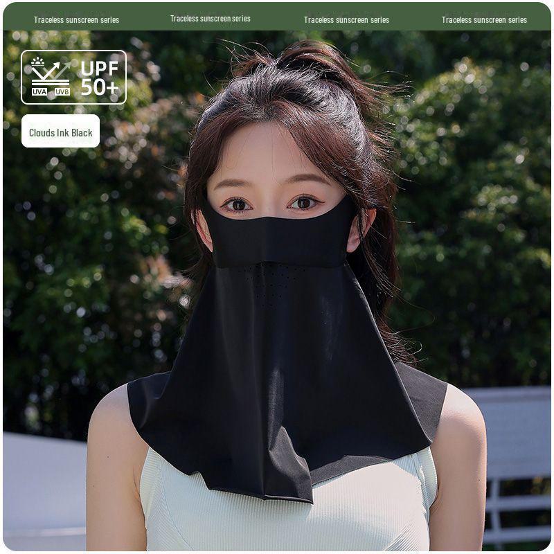 Maschera Solare da Donna in Seta Ghiaccio con Protezione UV per il Viso Completo e Copertura del Collo