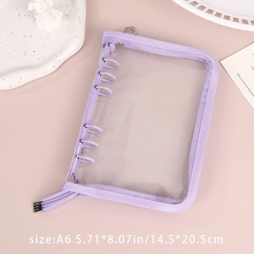 10 Inner Pages, 6-hole A6 Zipper Loose Leaf Notebook, Soft Shell Album, Storage Card Book