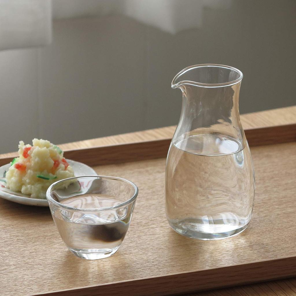 ADERIA Cold Sake Set of Made In Dishwasher Commercial with a Perfect for Serving Cold Dipping and Dashi Hand-Possible Carafes, 290ml, 3, Japan, Safe,