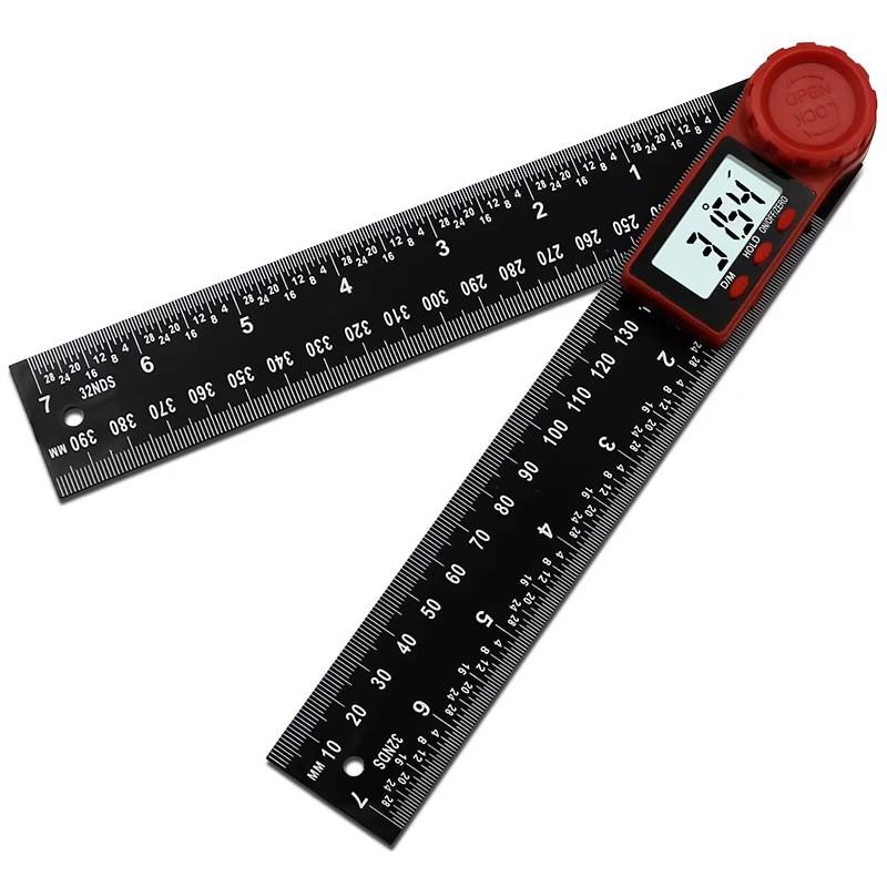 Electronic Protractor 2 IN1 200mm/300mm Digital Angle Ruler Inclinometer Angle Finder Digital Angle Gauge 0-360 Degree 0-200 black