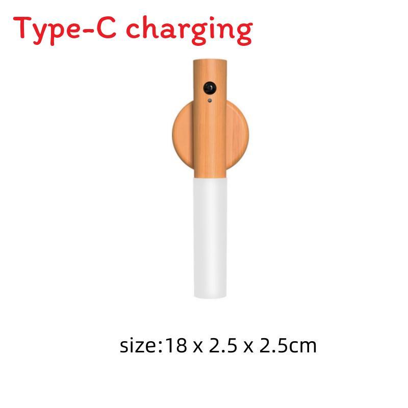 Modern Minimalist Wooden Wall Lamp With Touch Button Control For Bedroom And Living Room Decor