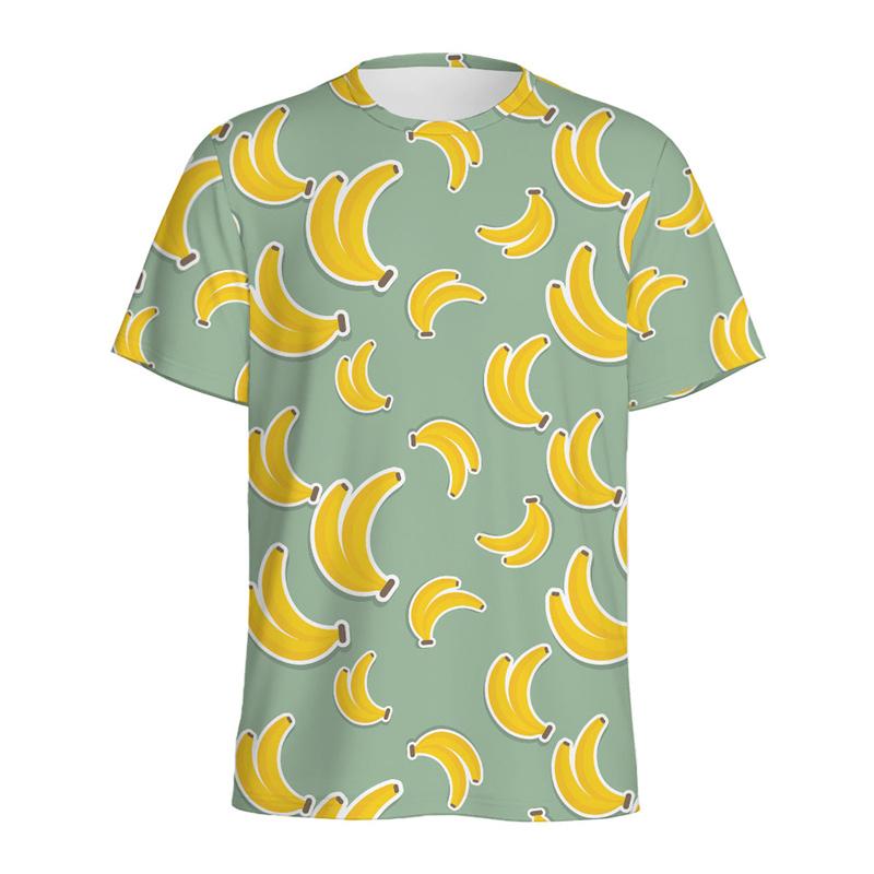 Aloha Banana 3d Printed T-shirt For Men Fashion Casual Short Sleeve Tops Summer Fruits Graphic Tees Kids Y2k Cartoon T Shirts