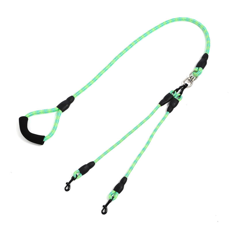 Doppelleine für zwei Hunde (1,5M/Grün Blau)