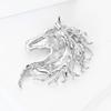 Luxury Glossy Horse Head Brooches for Women Zodiac Animal Pins Casual Party Accessories New Year Gifts Friends