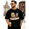 Whimsical Crowned Animal Friends On a Round Platform Design Cute Cartoon Graphic T-Shirt for Casual Daily Wear School Travel and Weekend Fun Men's