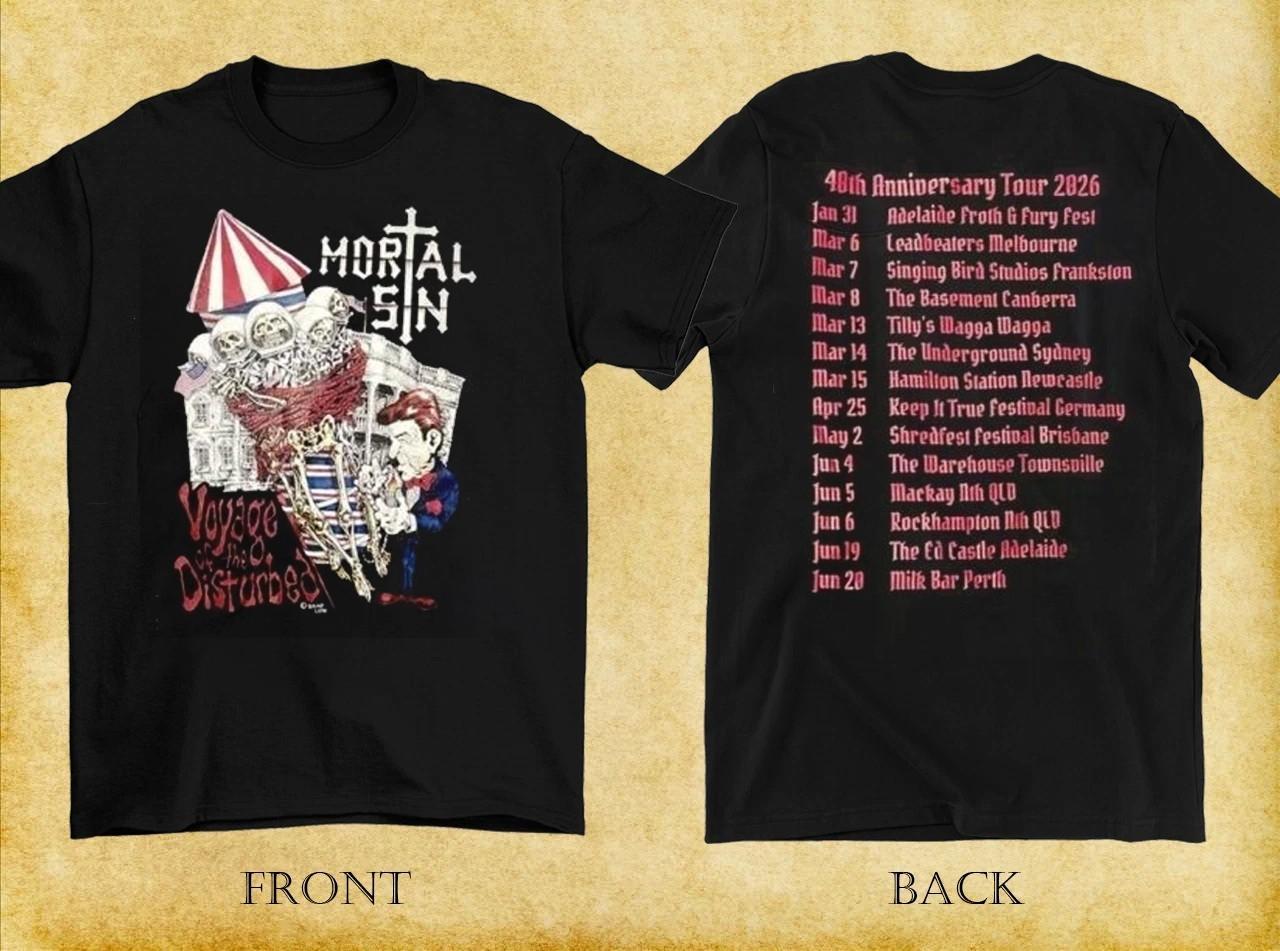 Mortal Sin 48th Anniversary Tour 2026 Shirt Black Color Unisex MI1091 S разноцветный