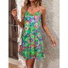 New spring and summer printed strapless women's dress