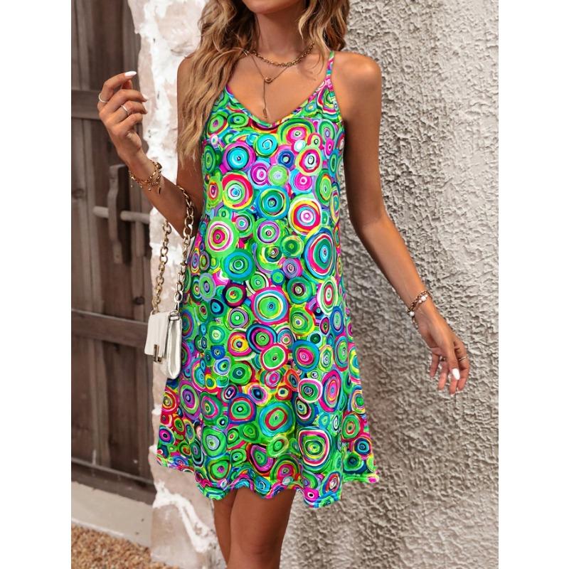 New spring and summer printed strapless women's dress