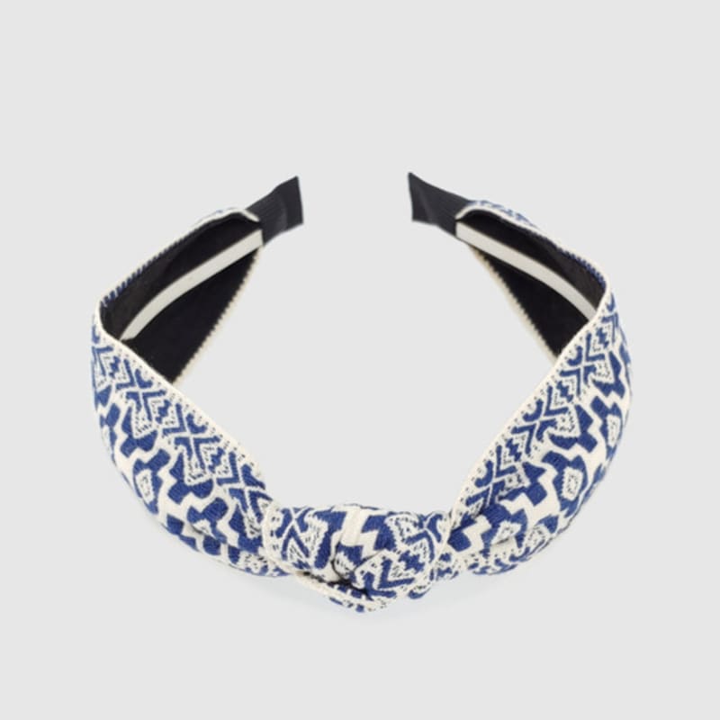 LALA Ethnic Imported Lace Hairband L-Navy
