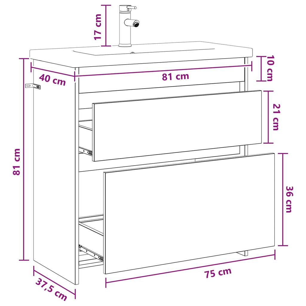 Bathroom Furniture Set Reclaimed Wood Look 32.0 x 15.7 x 33.3 in (L x W x H) Engineered Wood