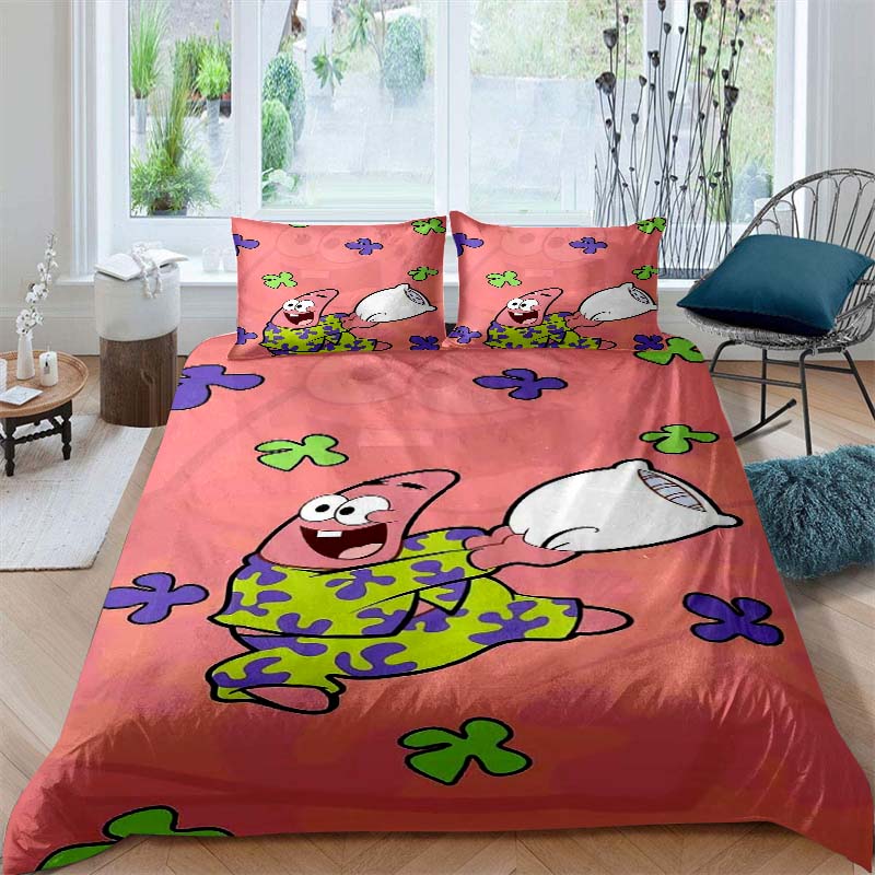 A Variety of SpongeBob SquarePants Patterned Bedding Sets, Soft Duvet Covers and Pillowcases, Suitable for Teenagers, Children a