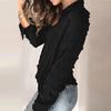 Button Down Shirt For Women Slim Fit Lapel V Neck Long Sleeve Dot Shirts Tunic