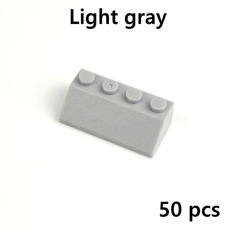 

50PCS Slope 45° 2x4 DIY Sloping Building Blocks Thick Figures Brick Slope size Compatible With 3037 Educational Creative Toy