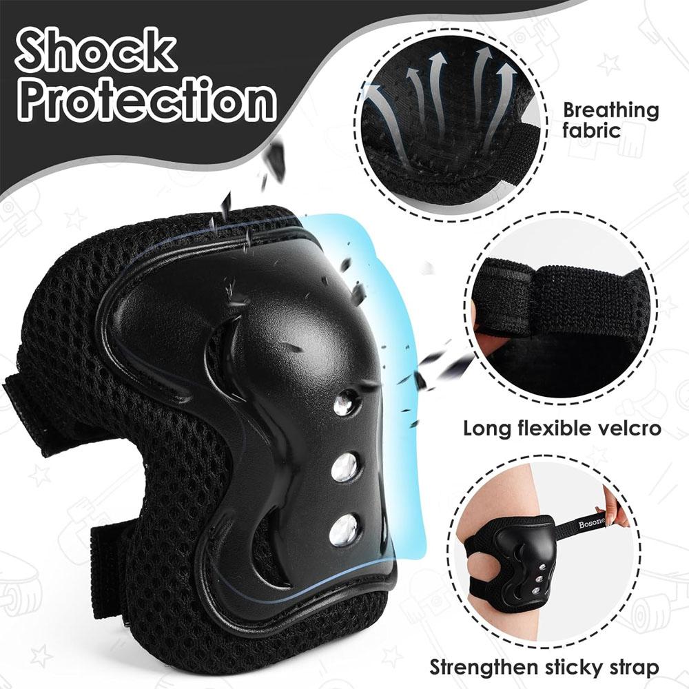 6Pcs Kids Knee Pad Elbow Pads Guards Protective Gear Set for Roller Skates Cycling Skateboard Inline Skatings Scooter