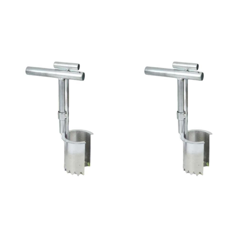 1/2Pcs Metal Handheld Garden Barrel Transplanter Agricultural Puncher Plant Flowers Diging Seedlings Artifact Planting Tools