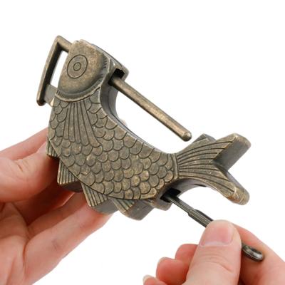 1 STÜCK Antike Bronze Alte Chinesische Schloss Retro Schmuck Holzkiste Vorhängeschloss Schloss Für Koffer Schubladenschrank Hardware-zubehör