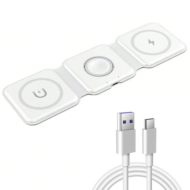 40W 3 In 1 Wireless Charger Pad Stand Magnetic Fast Charging Dock Station for iPhone 16 15 14 13 12 11  X XR  Watch Airpods