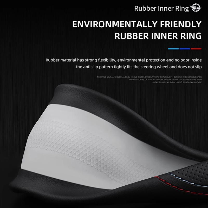 Car Leather Steering Wheel Cover Anti-slip Accessories For Jeep Wrangler Grand Cherokee Compass Gladiator Avenger Wagoneer JL JK