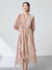 Ethereal Floral Print Dress in 100% Mulberry Silk with Ruffles - Spring Tea Break Collection