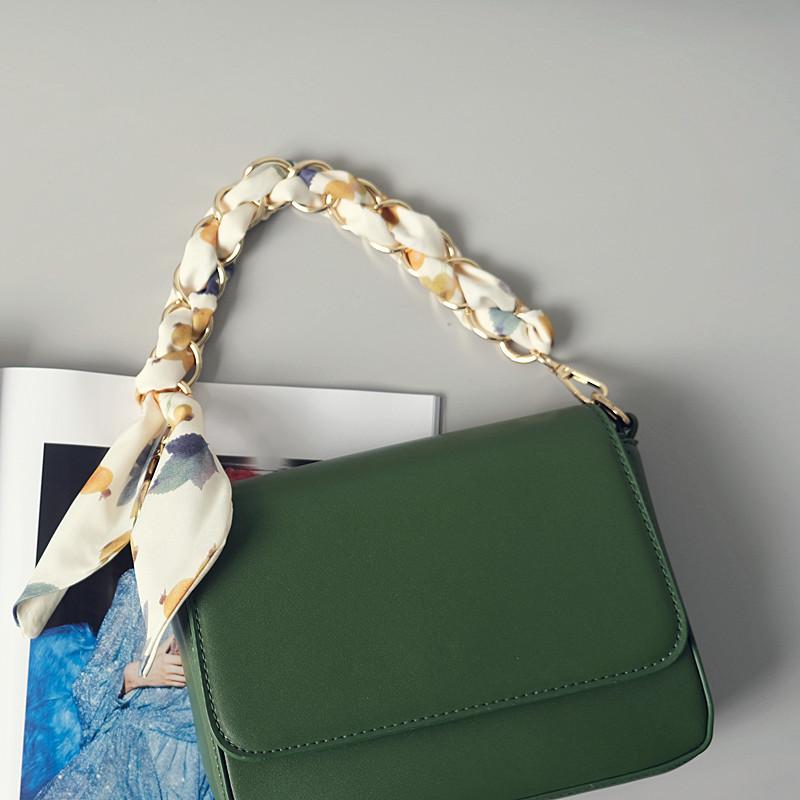 New Fashion Spring Summer Woman Handbag Accessory Part Chains Detachable Replacement Floral Silk Cotton Scarve Strap Women Chain