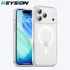 KEYSION Translucent Matte Case for MagSafe for iPhone 17 Pro Max Soft Silicone+PC Wireless Charging Shockproof Phone Back Cover