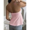 2026 Summer Hollow Out Women Tube Top New Sweet Lace-up Strapless Blouse Slim Fit Loose Sleeveless Top Solid Color Simple A-line Backless Sexy Shirts