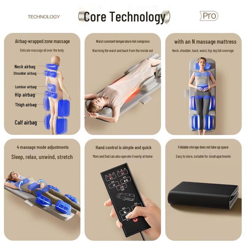 CHIGO Full Body Massage Mat with Heat and Airbag Kneading CN plug (adapter included)