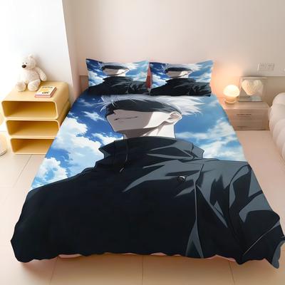 Jujutsu Kaisen Zestaw Pościeli Japonia Słynne Anime Zestawy Poszewek na Kołdrę Kołdra Pościel Twin Queen King Rozmiar Pojedynczy Dropshipping Prezent