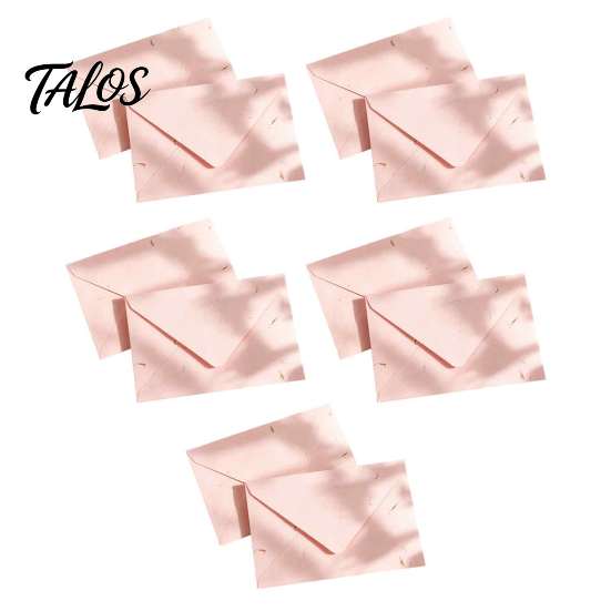Handmade Paper Envelopes with Real Petals 10PCS Petal Art Envelopes, Floral Texture Design, Thick Western Style for DIY Crafts Stationery, Macaron