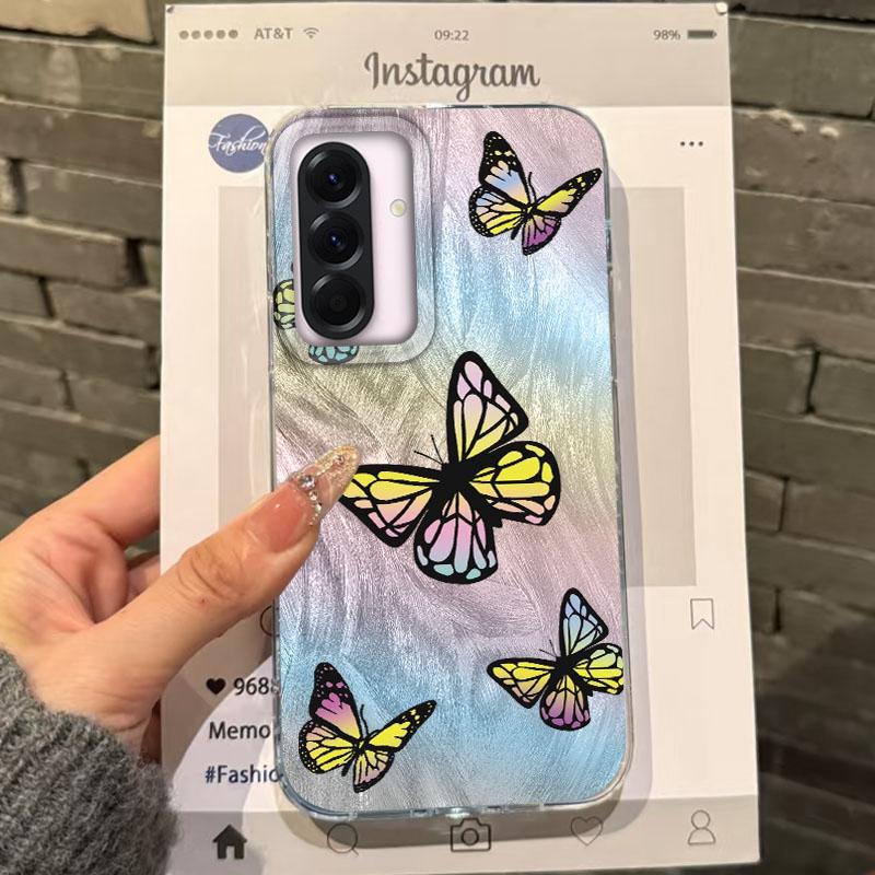 Luxury Butterfly Girls Case For Samsung Galaxy A56 A16 A26 A36 A06 A55 A35 A25 A15 A12 A32 A54 S24 S25 S22 S23 FE Fundas Cover