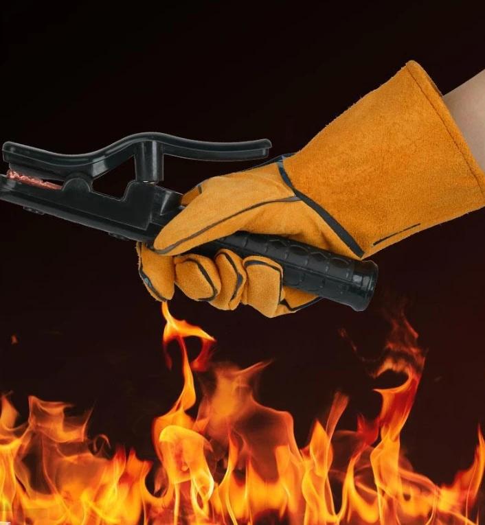 Schweißhandschuhe Hitzebeständige/Feuerfeste Handschuhe Langlebige Lederhandschuhe für BBQ, Ofen