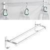 Silver White Double Rod Bar Towel Rack Aluminum No Punching Bathroom Wall Mounted Towel Hanging