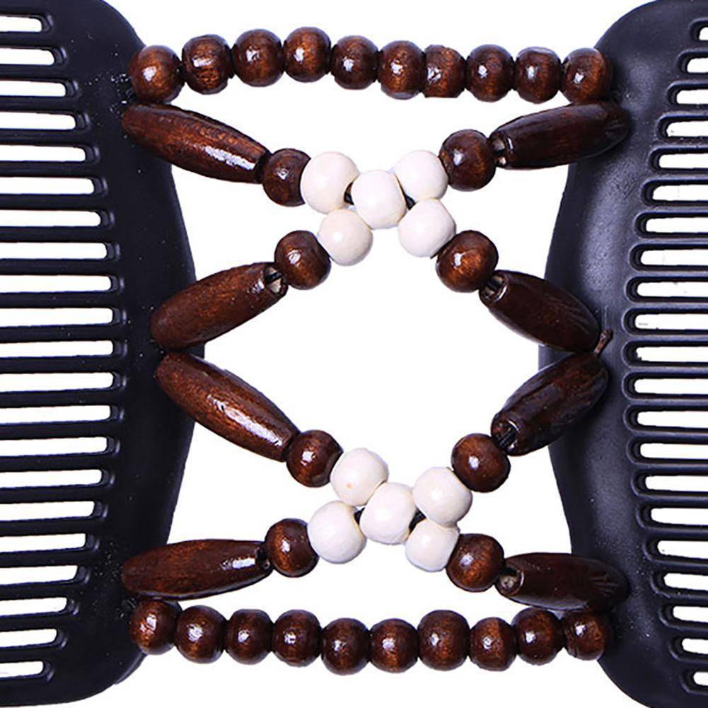 Accessorio per pettine con clip per capelli, copricapo da donna con doppio cursore, perline di legno