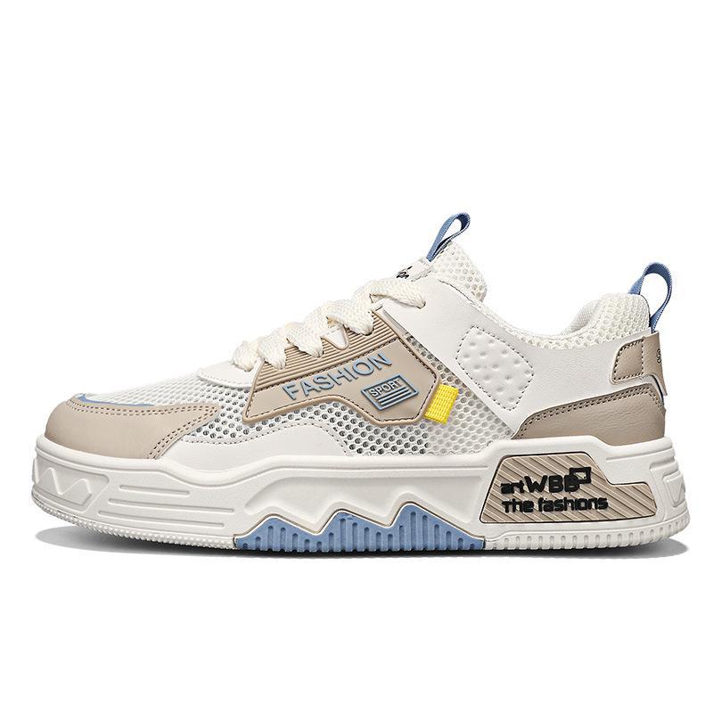 Men's Summer 2024 Trendy White Mesh Sneakers: Breathable and Stylish