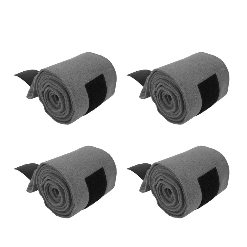 4 Stück Pferdebeinwickel Selbstklebend Doppelseitiges Fleece Pferdebeinbandagen für Training Übungen Grau