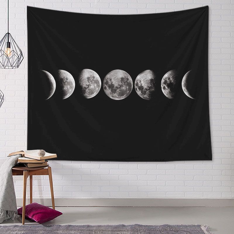 VIKAMA Celestial Psychedelic Aesthetic Tapestry Boho Galaxy Moon Animal Wall Hanging Bedroom Living Room Decor Polyester Cloth