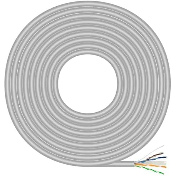 AISENS - A135-0750 - Síťový kabel RJ45 Cat.6 UTP Pevný AWG23 CCA (Slitina), Šedá, 305M