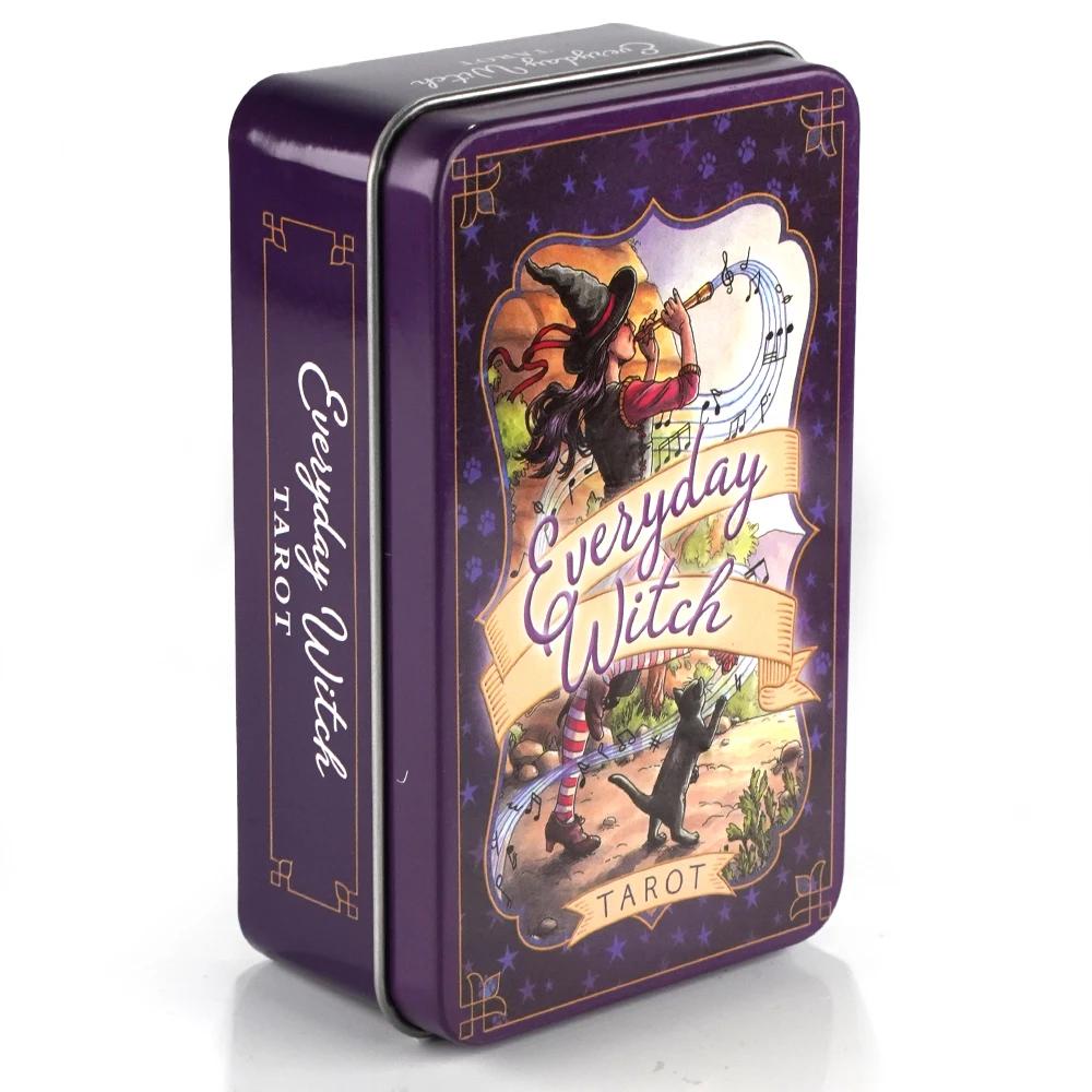Таро Ведьмы на каждый день 78 карт Позолоченный край Руководство Колода Чулок Цветущий Кот